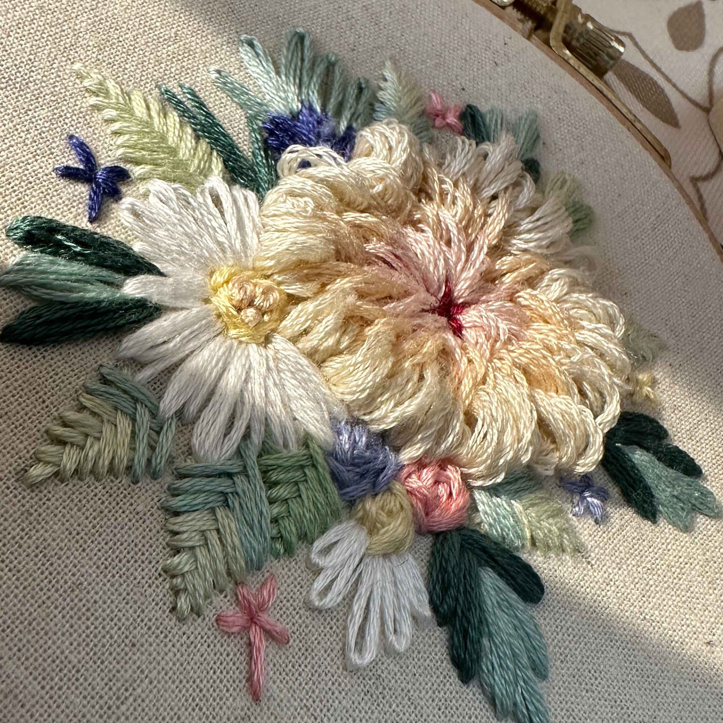 10cm x 10cm Floral Embroidery