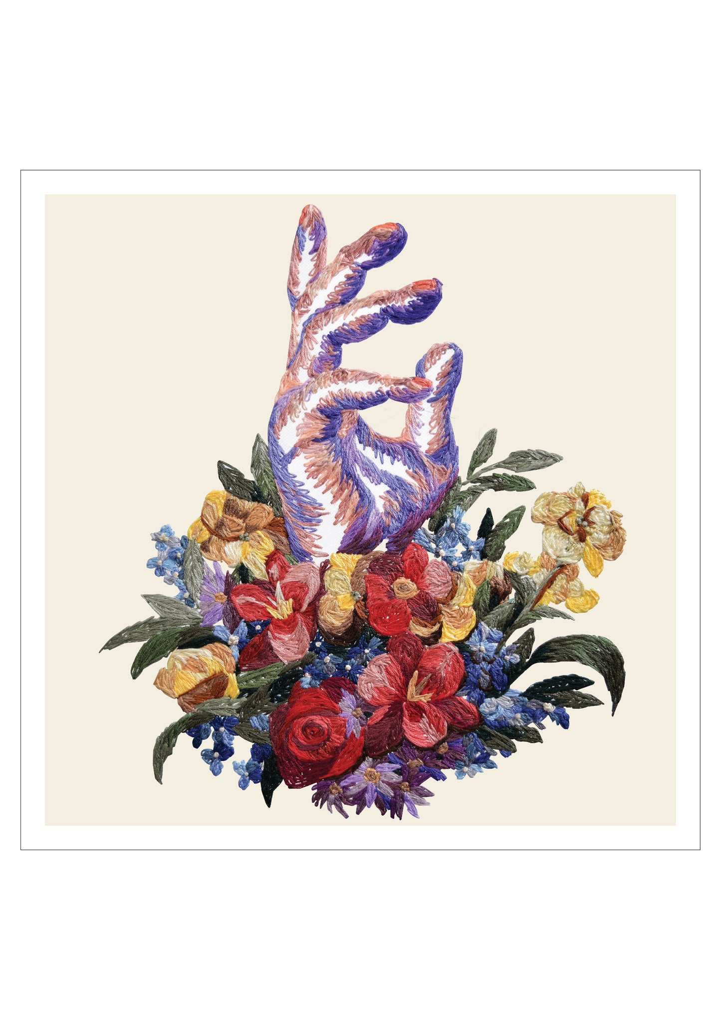 Hand Movement Embroidery Prints | Survival